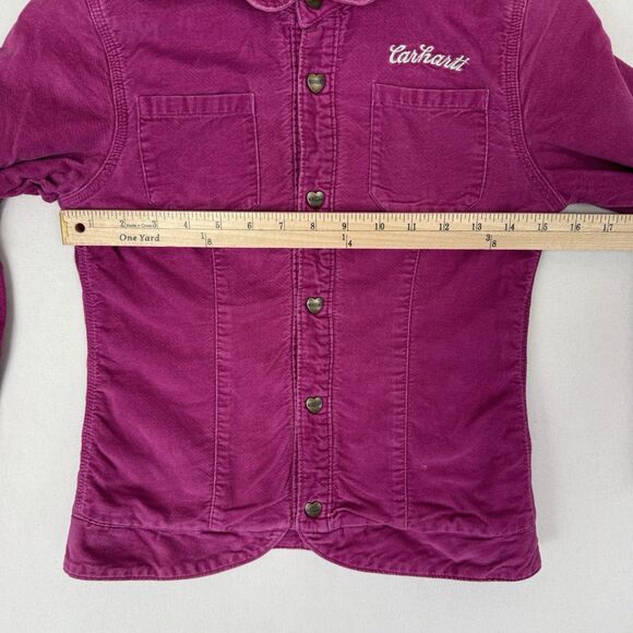 Carhartt Jacket Girls‎ 12 Purple Embroidered Carhartt Spell Out Outdoor Flawed - Picture 10 of 16